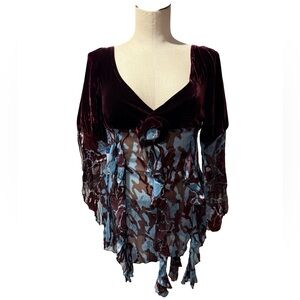 Soya Paris Velvet and Chiffon Women's Blouse